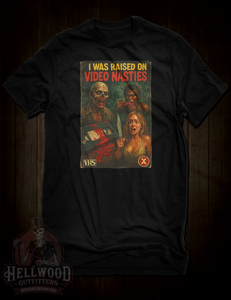 I Was Raised On Video Nasties horror t-shirt