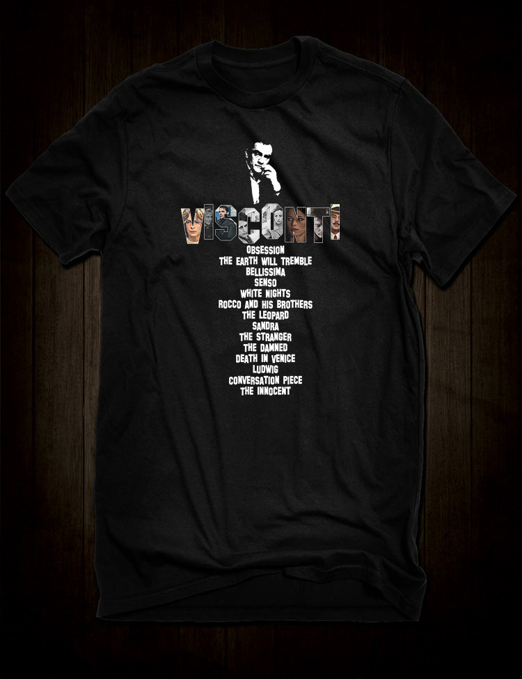 Luchino Visconti filmography t-shirt artwork