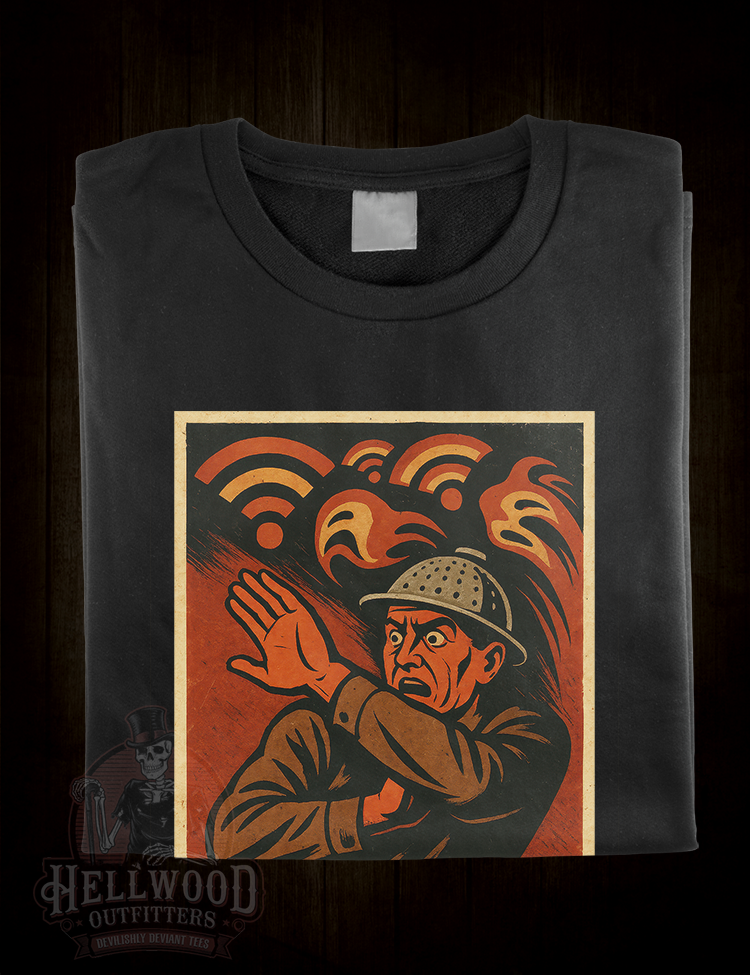 Cult conspiracy retro PSA style Wi-Fi ghost shirt