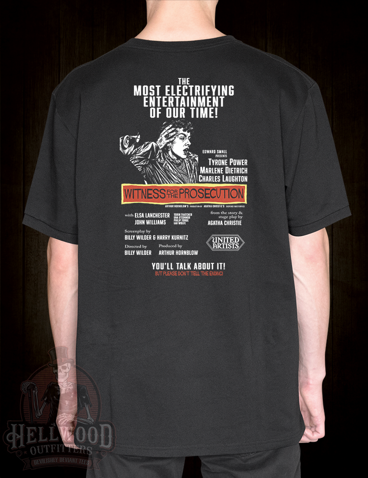 Agatha Christie Witness For The Prosecution film poster design tee