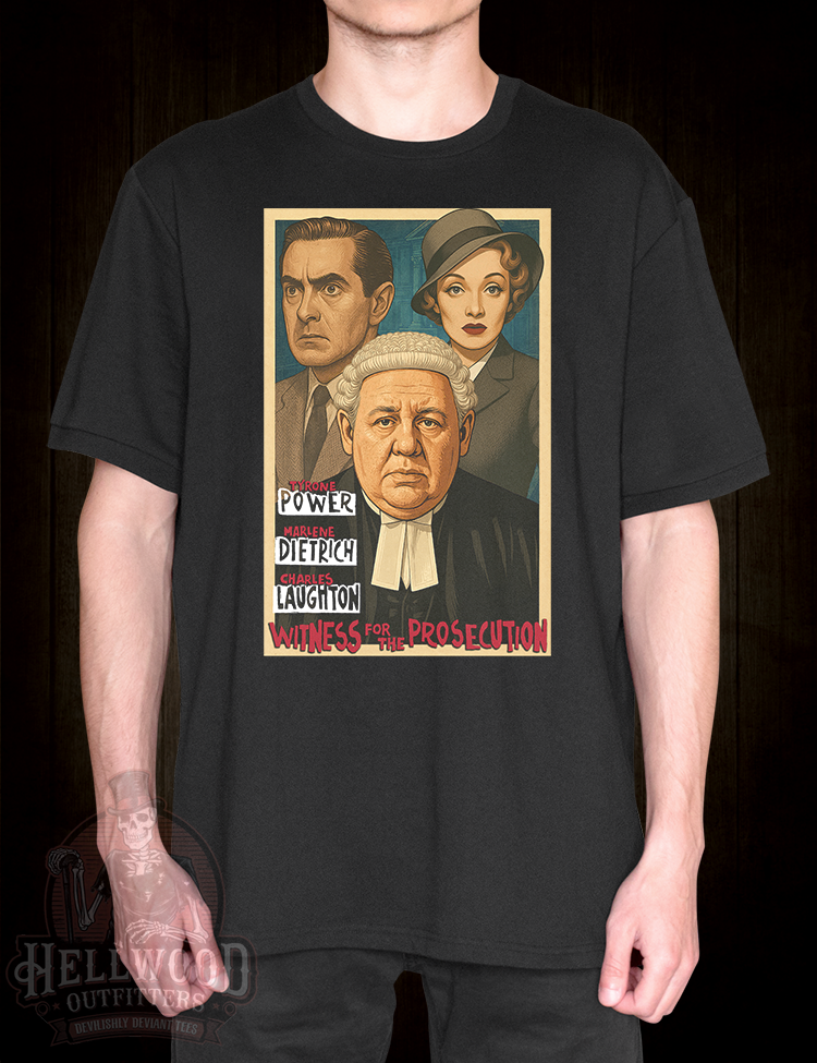 1950s movie poster shirt for Witness For The Prosecution