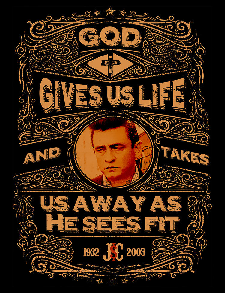 Johnny Cash God Gives Us Life T-Shirt - Hellwood Outfitters