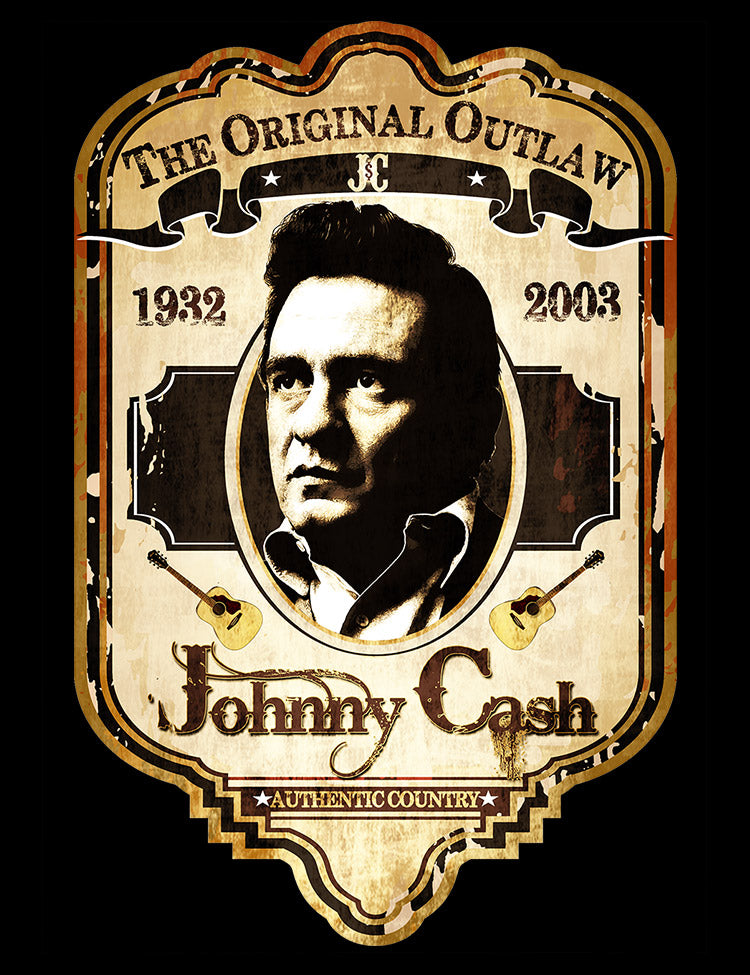 Outlaw Johnny Cash T-Shirt - Hellwood Outfitters
