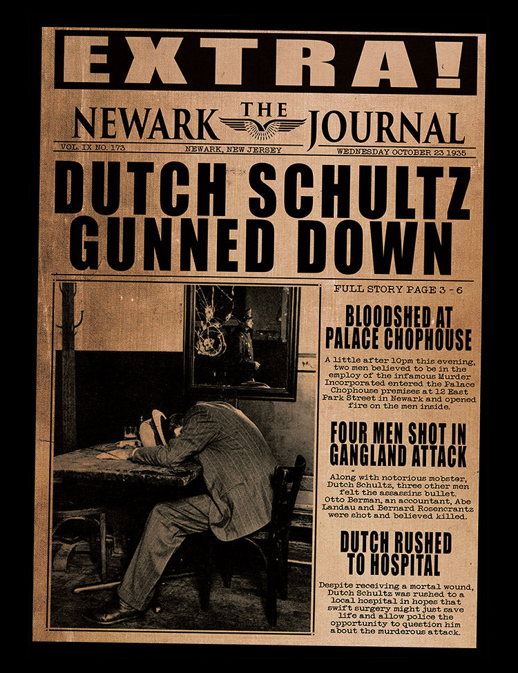 Dutch Schultz Newspaper T-Shirt - Hellwood Outfitters