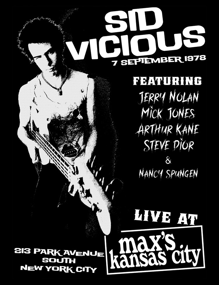 Sid Vicious Live At Max's T-Shirt - Hellwood Outfitters