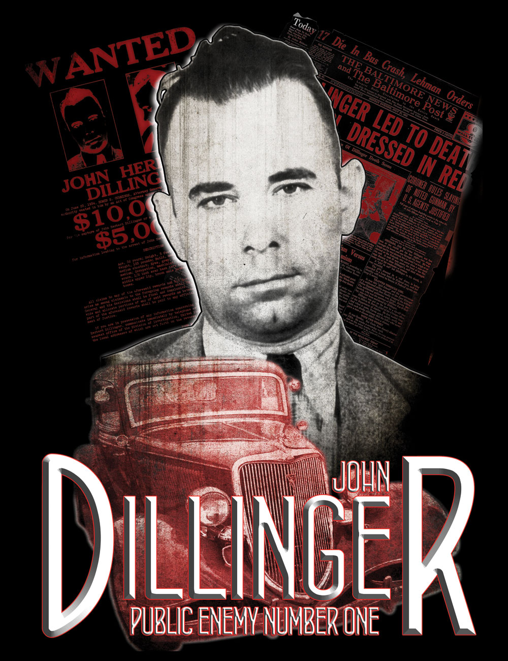 John Dillinger T-Shirt - Hellwood Outfitters