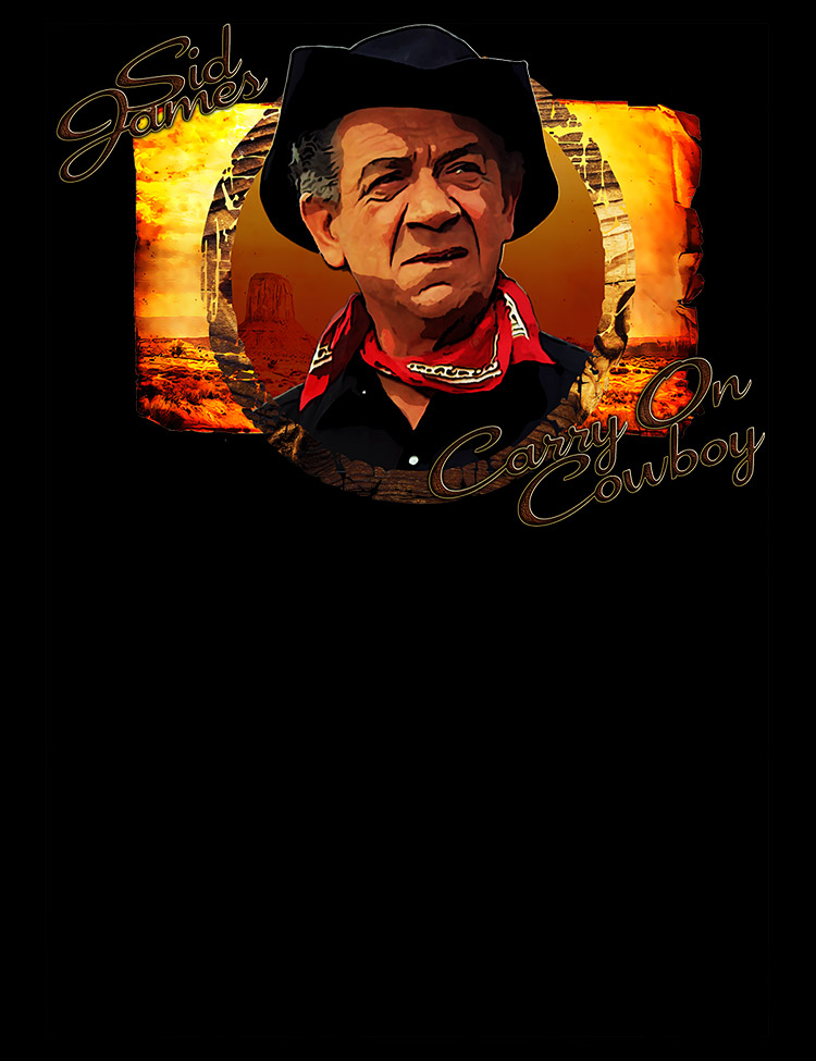 Sid James Carry On Cowboy T-Shirt - Hellwood Outfitters