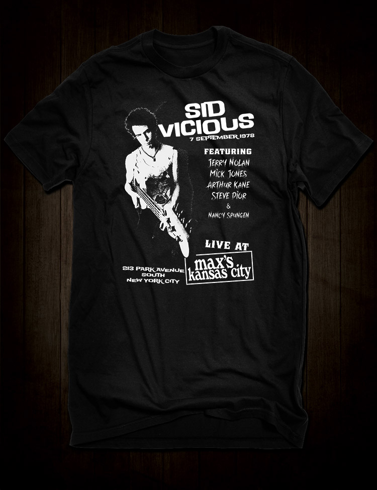 Sid Vicious Live At Max's T-Shirt - Hellwood Outfitters