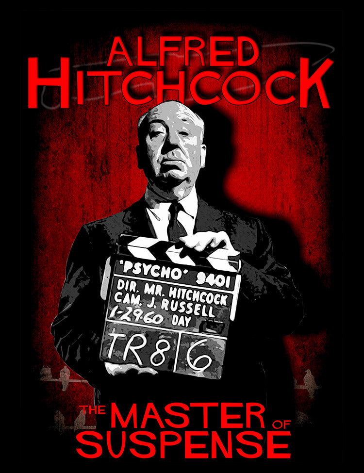 Alfred Hitchcock - The Master of Suspense T-Shirt Design