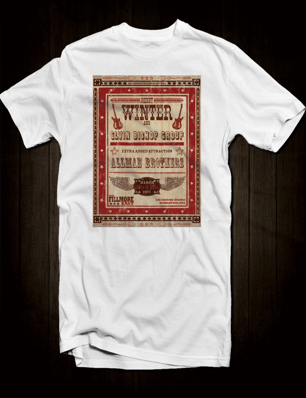 White Allman Brothers T-Shirt Live At The Fillmore East