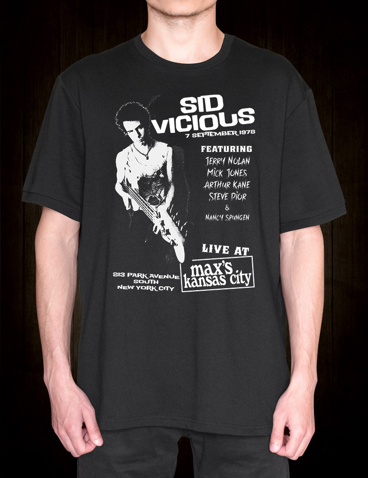 Sid Vicious Live At Max's T-Shirt - Hellwood Outfitters