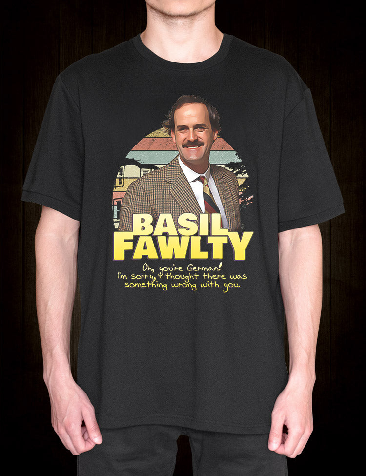 John Cleese stars as the comedy icon Basil Fawlty on this original classic sitcom t-shirt
