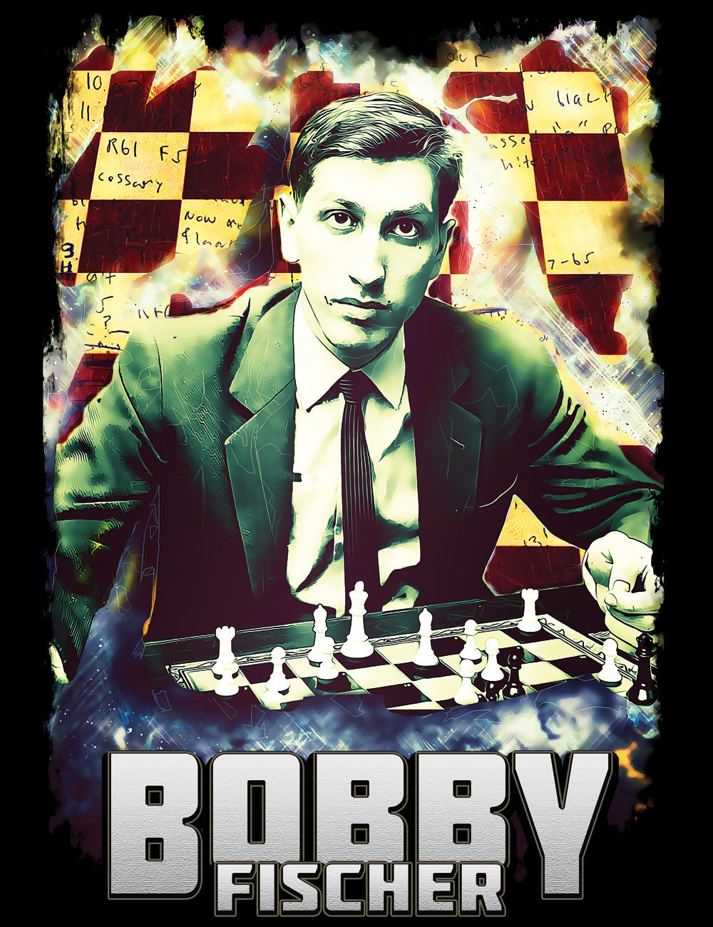 Chad - 2022 Bobby Fischer Anniversary - 3 Stamp Sheet