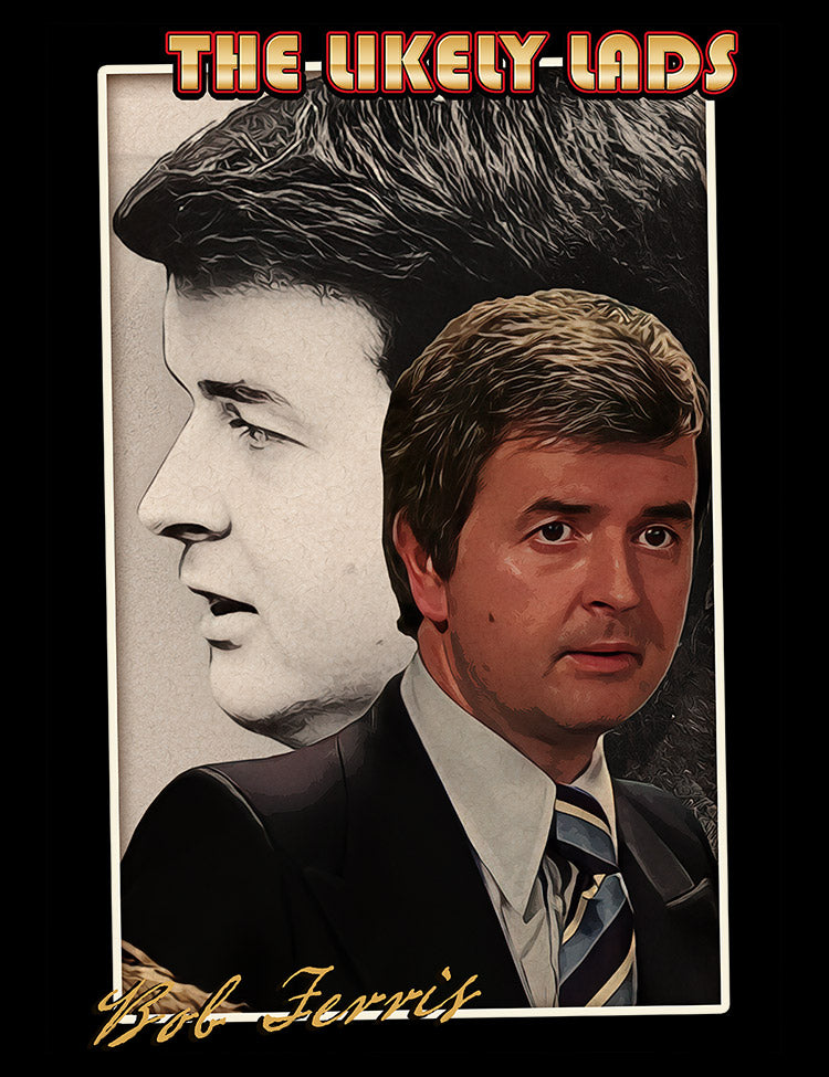 Stylish T-Shirt of Rodney Bewes as Bob Ferris in the classic sitcom 'Whatever Happened To The Likely Lads'.