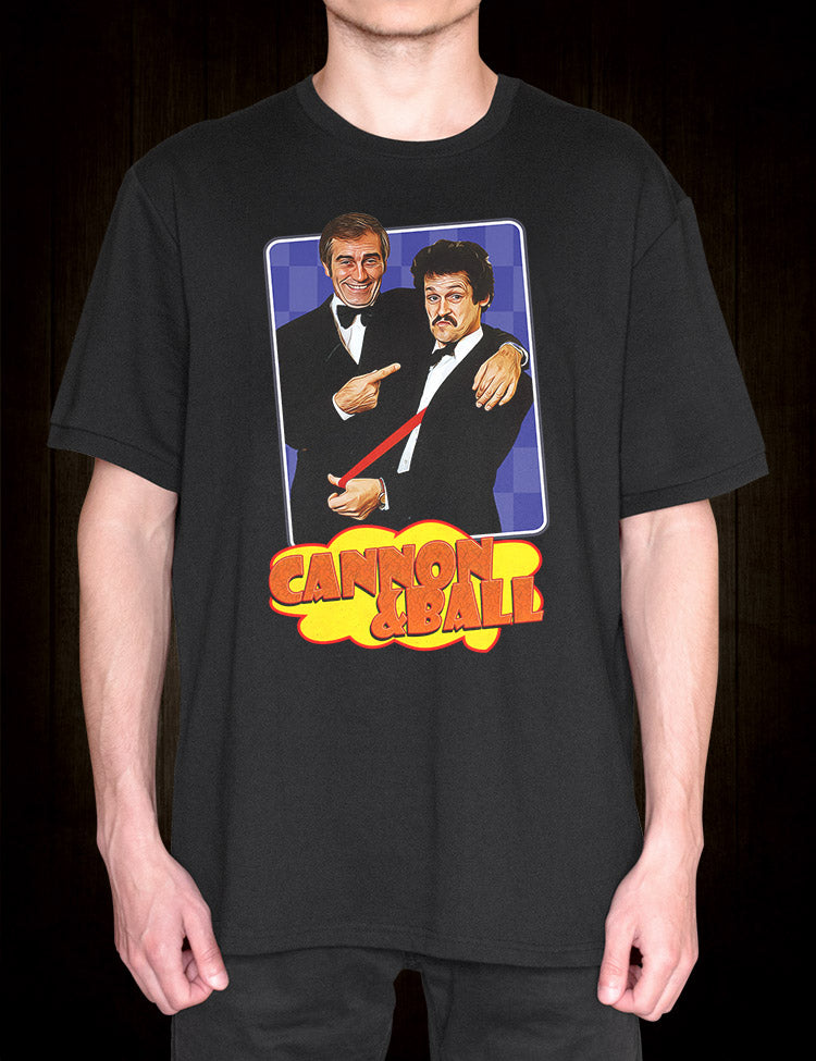 Cannon and Ball t-shirt featuring iconic comedy duo