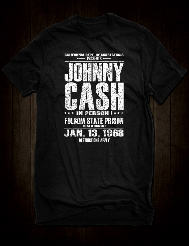 Vintage Johnny Cash T-Shirt Live At Folsom Prison