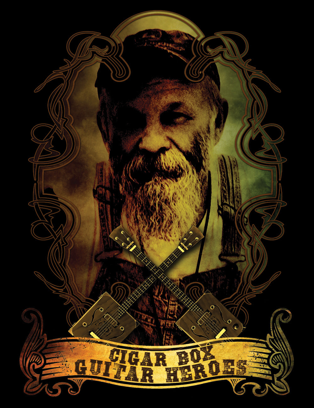 Seasick Steve Cigar Box Guitar Hero T-Shirt