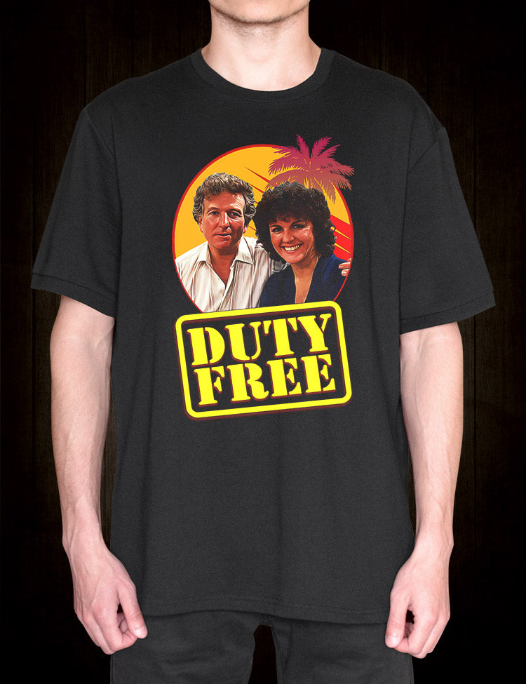 Duty Free themed t-shirt perfect for fans of the classic sitcom