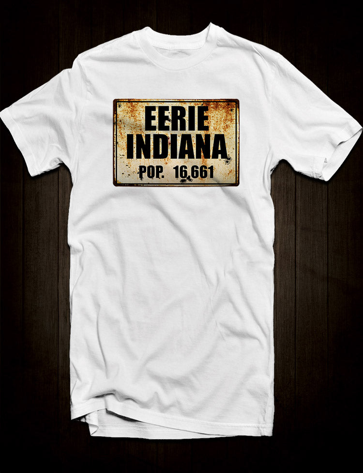 Vintage Eerie, Indiana t-shirt with a retro, 90s-inspired design