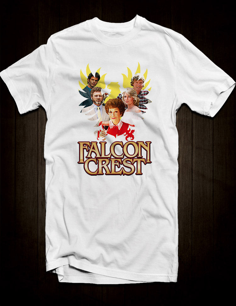 White Classic Falcon Crest Logo Tee with Retro Design