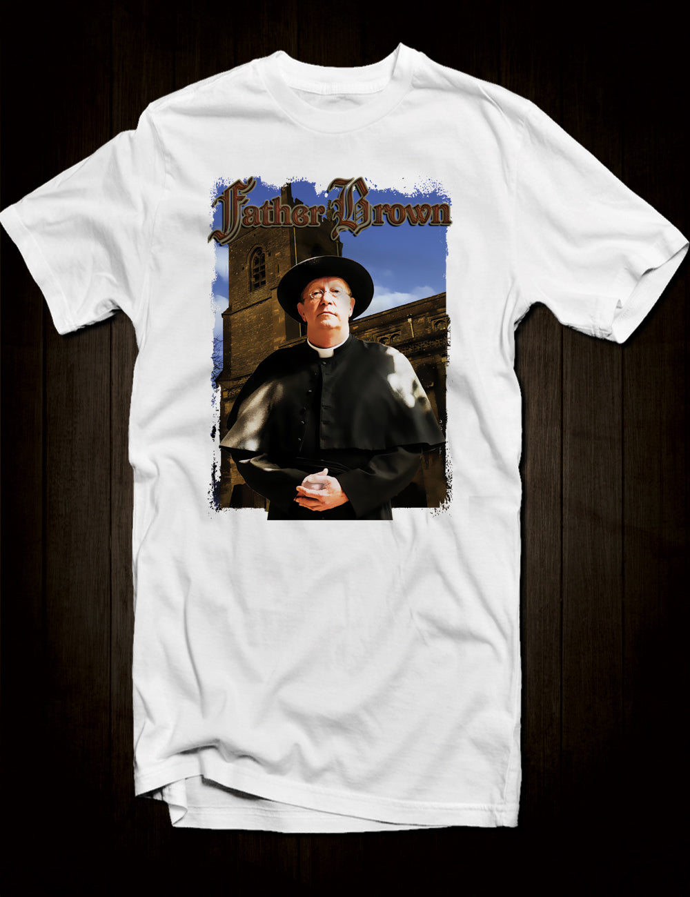 White Father Brown T-Shirt G K Chesterton
