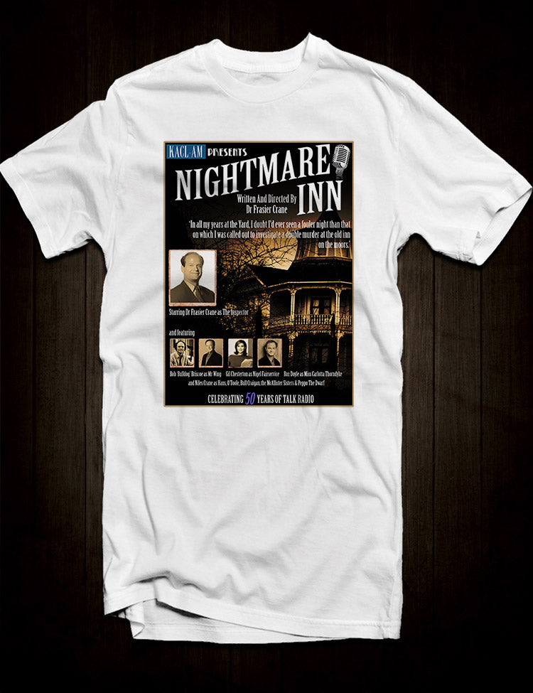 White Frasier Crane T-Shirt Nightmare Inn