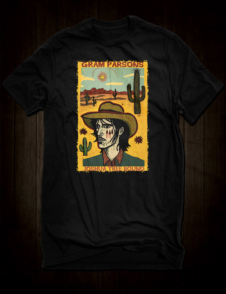 Folk art inspired Gram Parsons t-shirt for music lovers