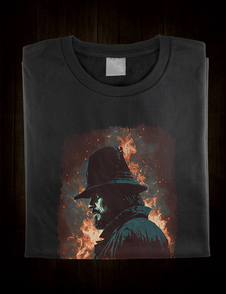Guy Fawkes t-shirt with iconic graphic of Fawkes in hat and cloak