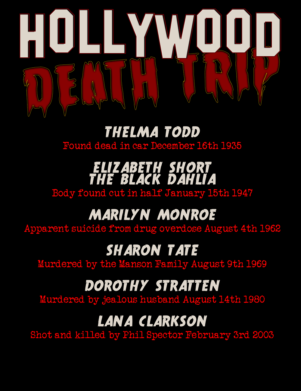 Death In Hollywood True Crime T-Shirt