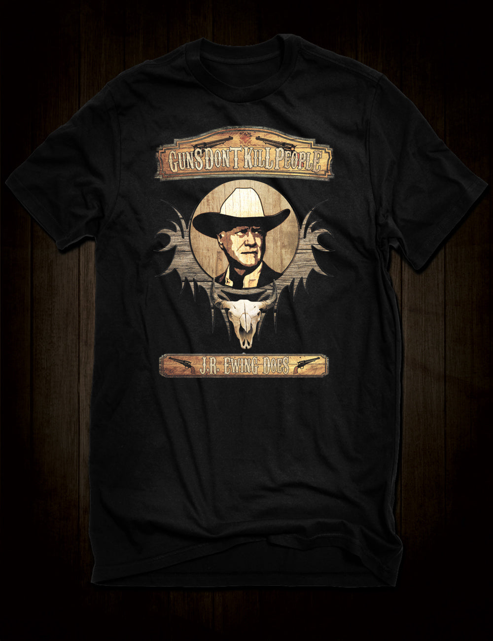 J R Ewing Guns T-Shirt