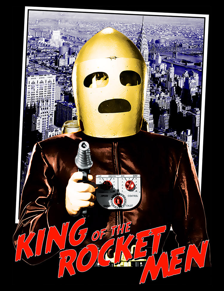 Limited edition King of the Rocket Men t-shirt with a commemorative design