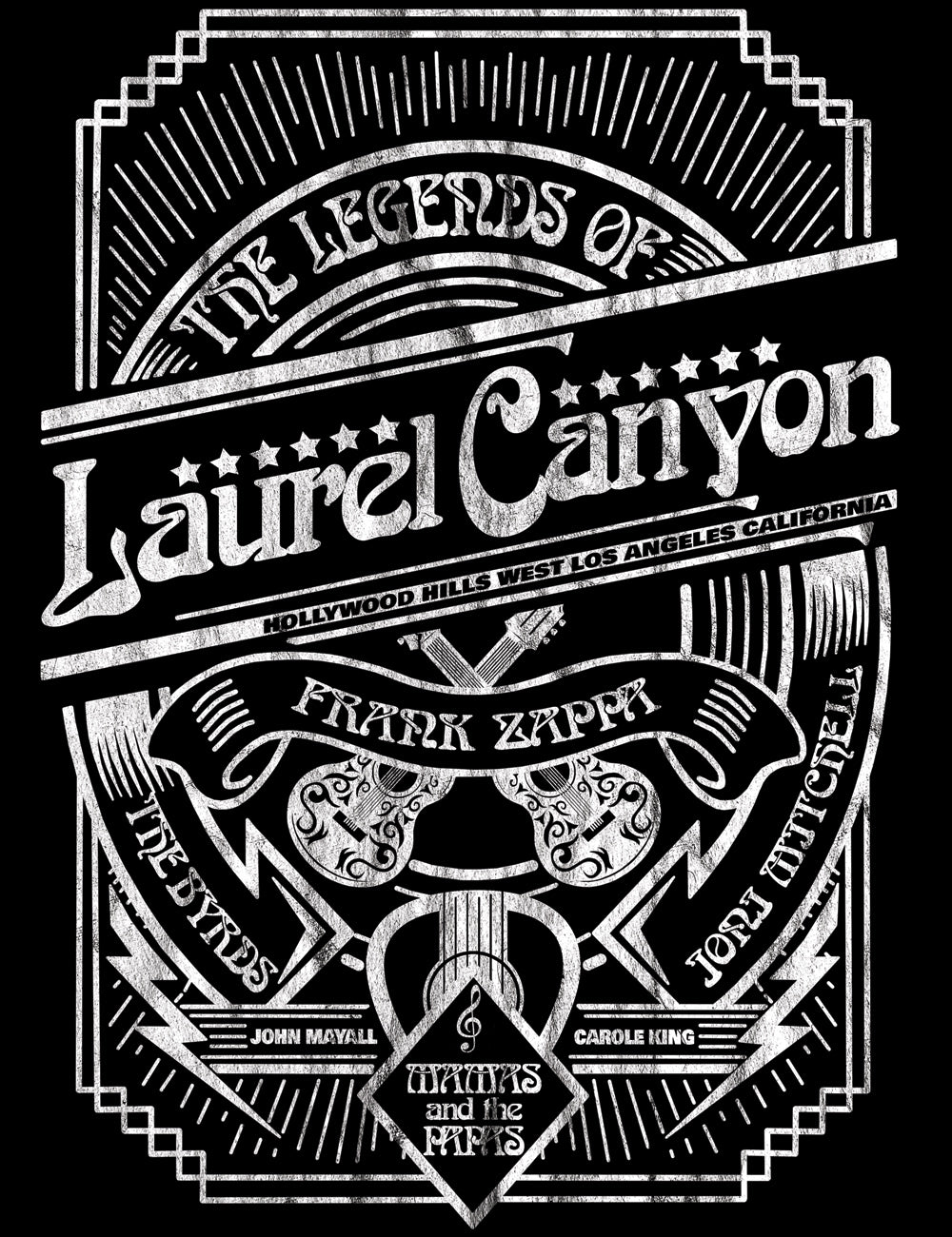 Sixties Rock Stars T-Shirt Laurel Canyon