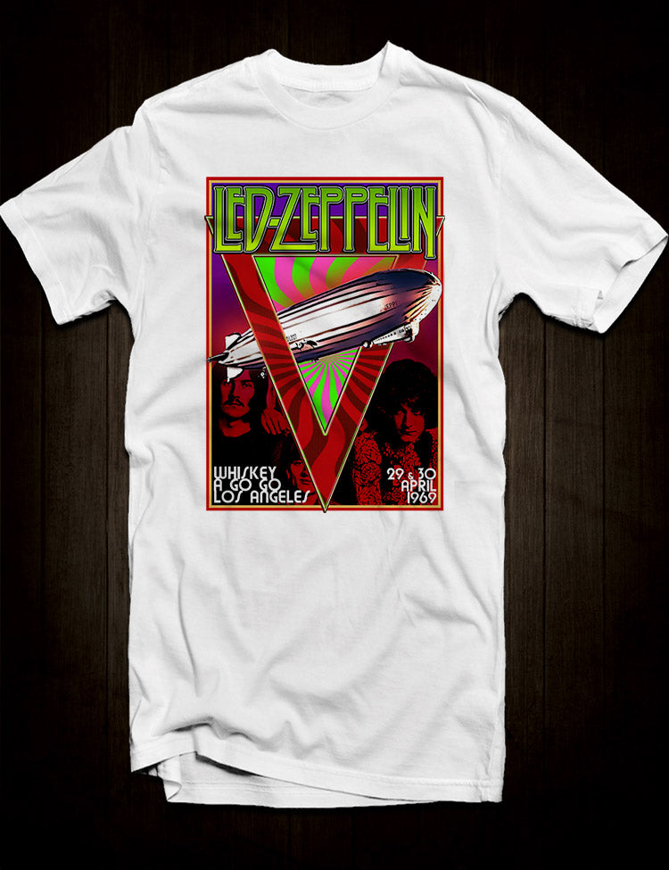 led zeppelin dress shirt Led Zeppelin Whiskey A Go Go T-Shirt 3XLarge / White