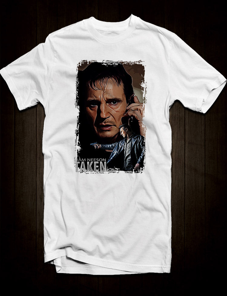 High-quality t-shirt featuring Liam Neeson as Bryan Mills