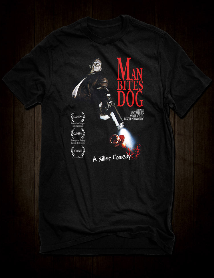 Man Bites Dog Poster T-Shirt - Hellwood Outfitters