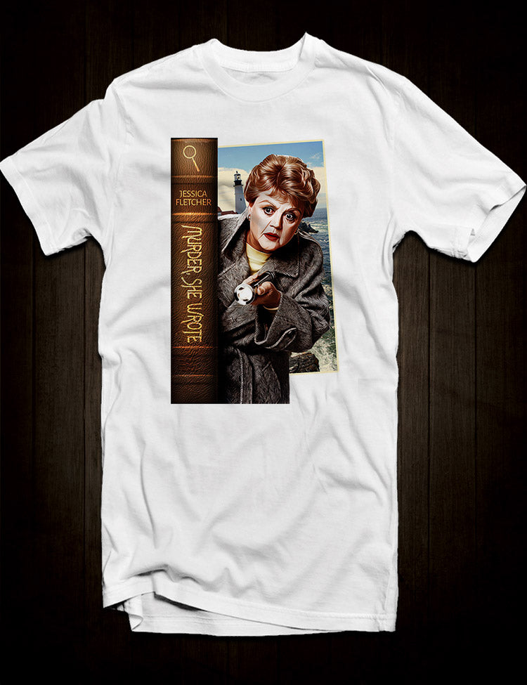 Murder, She Wrote t-shirt with iconic graphic of Jessica Fletcher