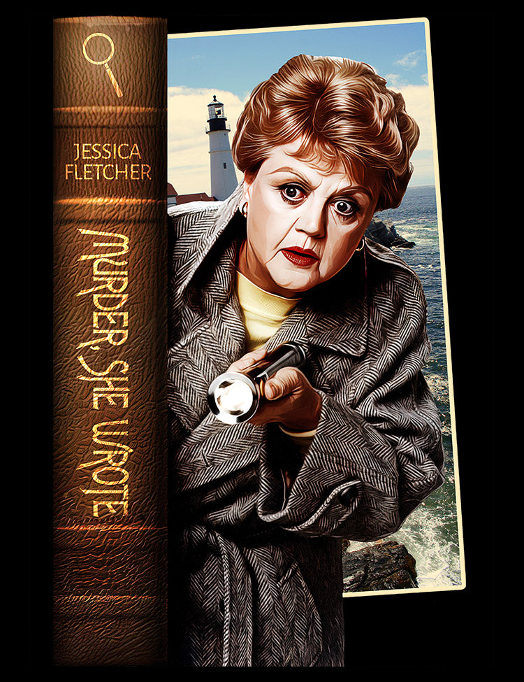 Graphic tee featuring legendary actress Angela Lansbury as Jessica Fletcher