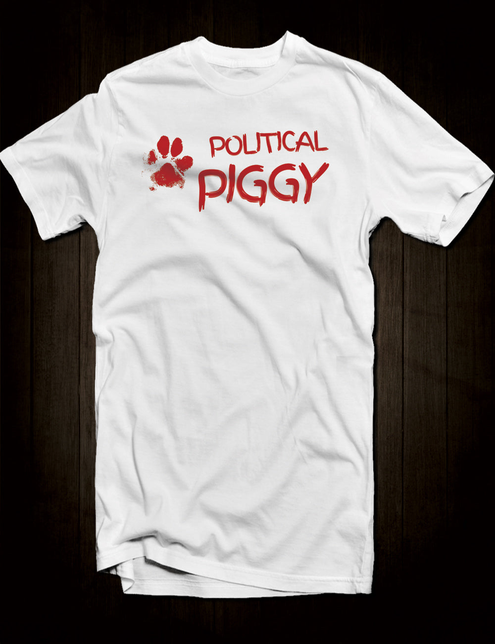 White Political Piggy T-Shirt Manson Family Bobby Beausoleil