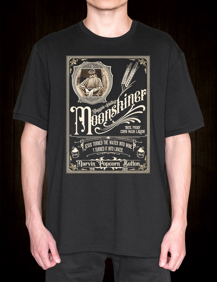 Marvin Popcorn Sutton Moonshiner TShirt Hellwood Outfitters