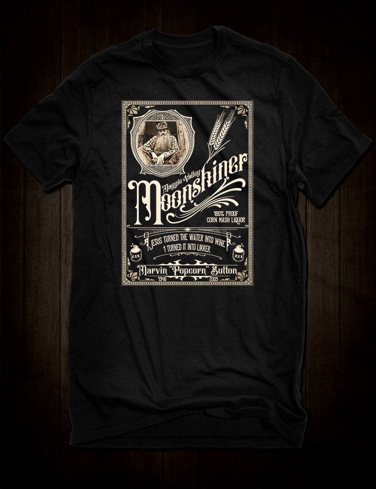 Marvin Popcorn Sutton Moonshiner TShirt Hellwood Outfitters