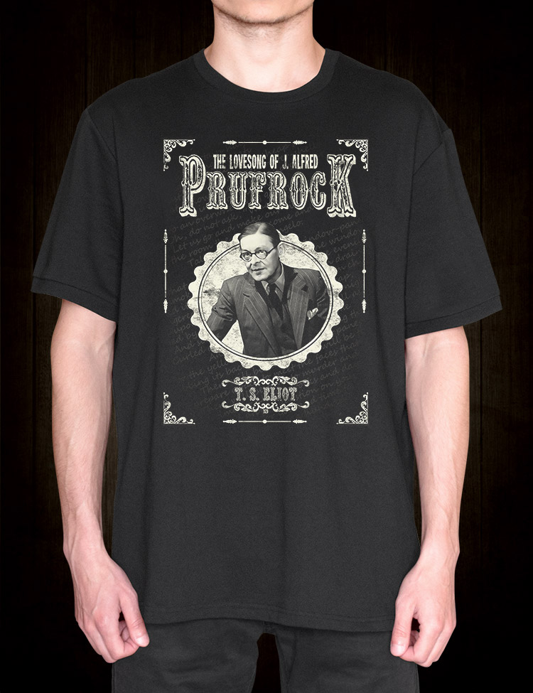 Vintage style T.S. Eliot Prufrock typography shirt