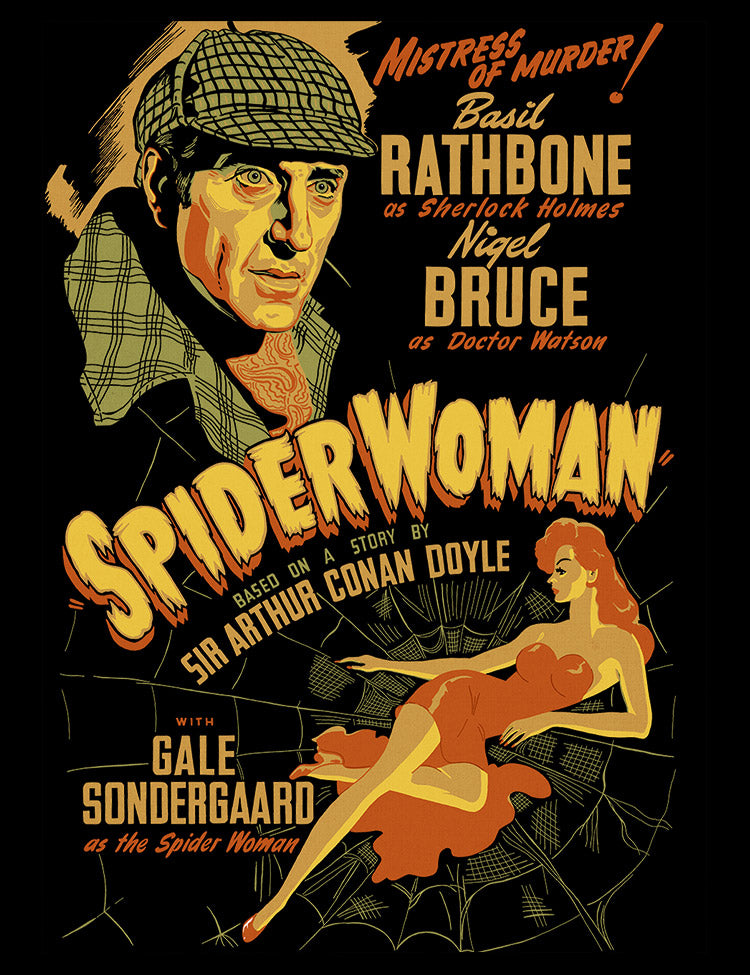 Classic Sherlock Holmes Movie T-Shirt Spider Woman