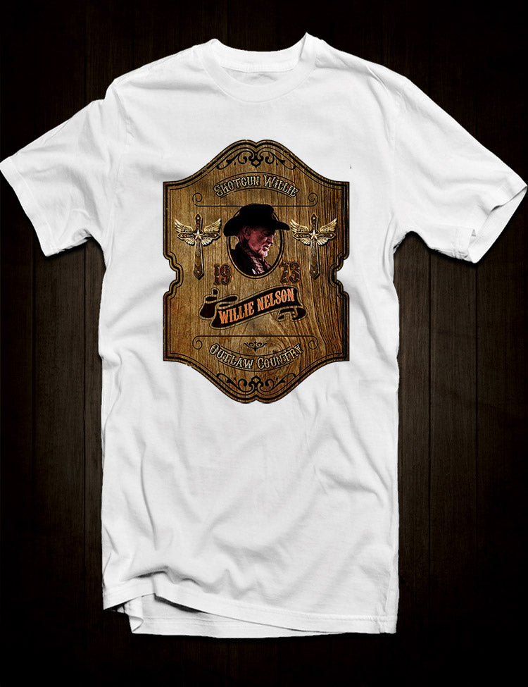 White Willie Nelson Outlaw Country Tee