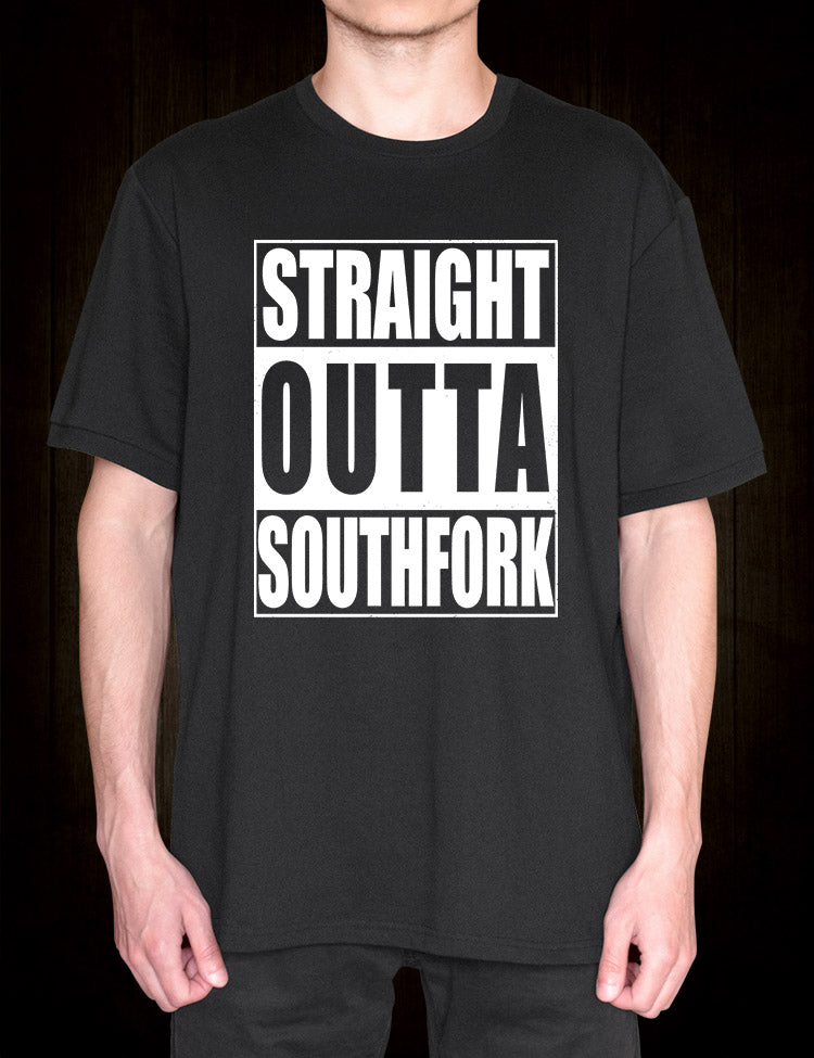 For all lovers of the classic soap opera Dallas, the Straight Outta Southfork T-Shirt