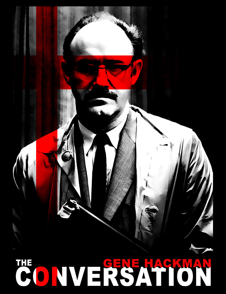 The Conversation psychological thriller poster style design