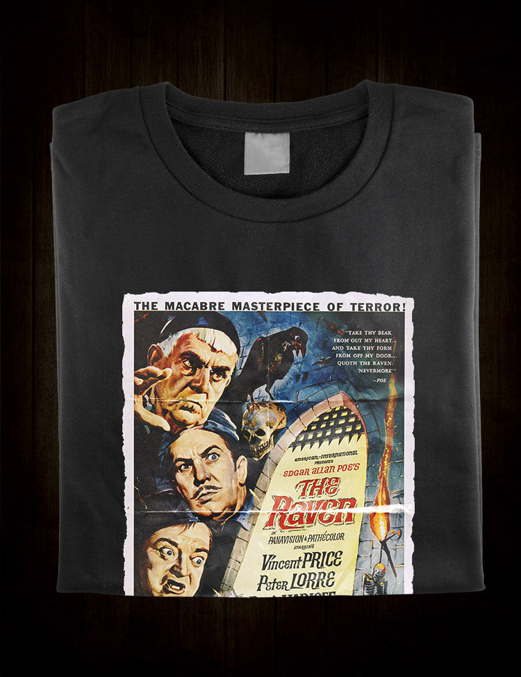Limited edition The Raven t-shirt with a commemorative design, perfect for fans of the cult classic horror-comedy film