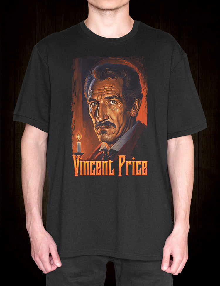 Classic Horror Actor Vincent Price on Oil Painting-Style Shirt.