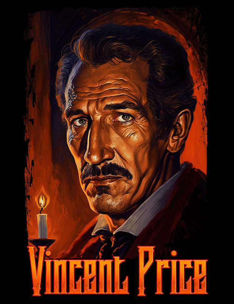 Close-Up of Vincent Price on Oil Painting-Style T-Shirt