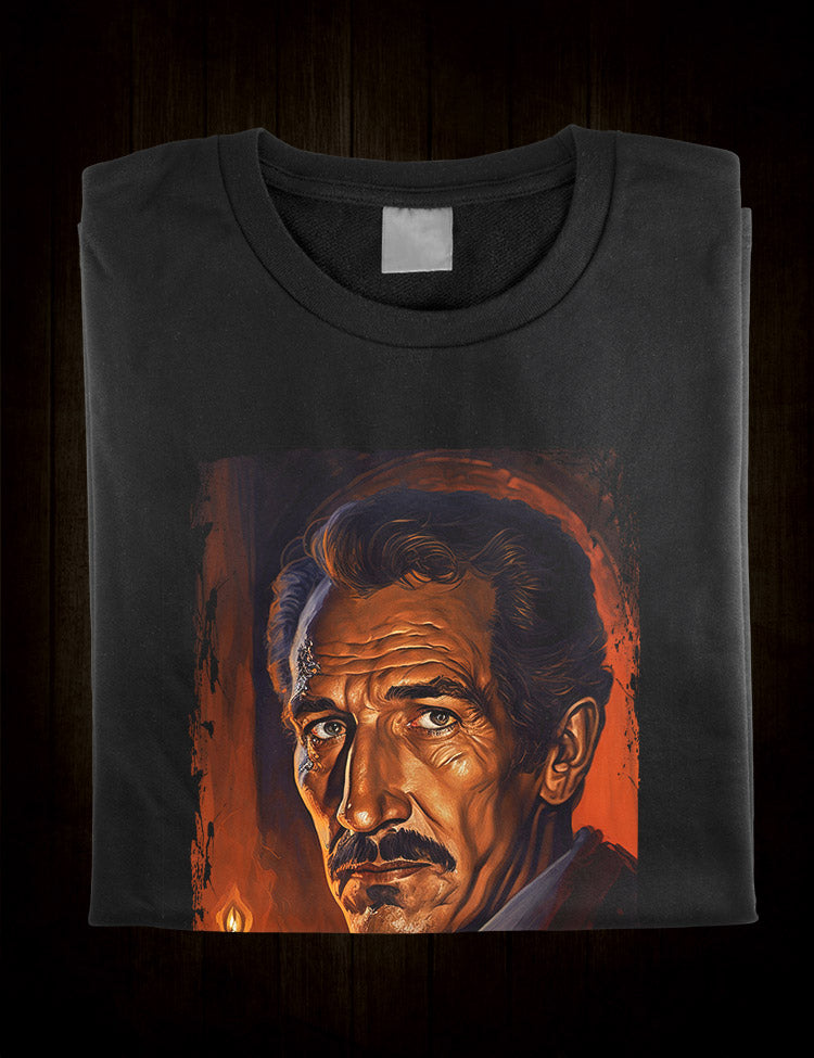 Horror Icon Vincent Price Printed on T-Shirt in Oil Painting Style