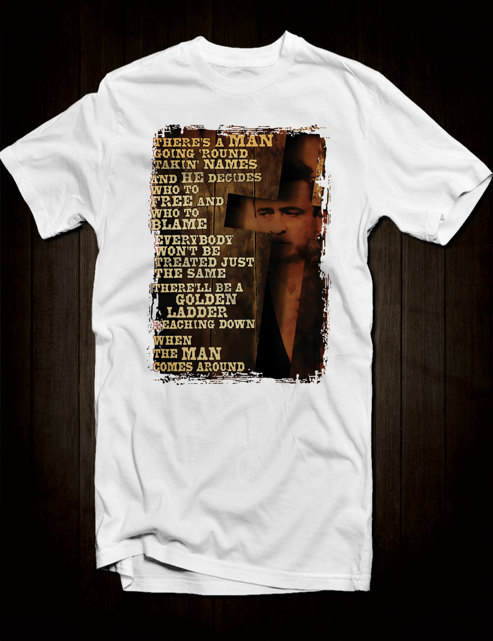 White The Man Comes Around T-Shirt Johnny Cash